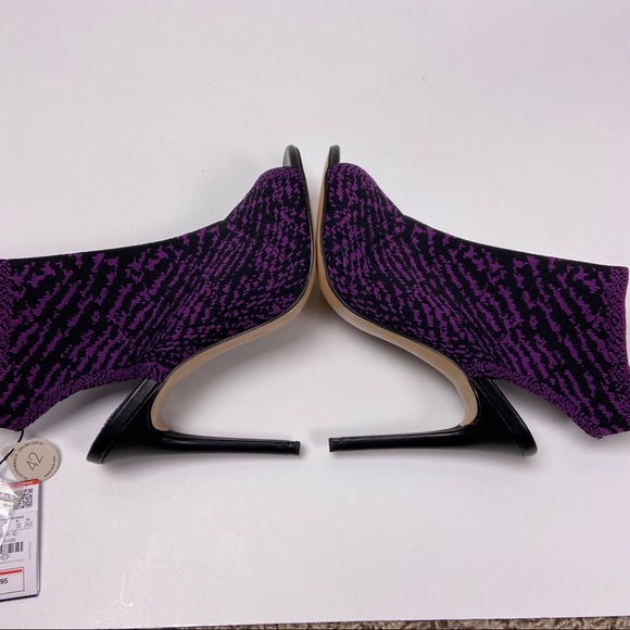NWT ZARA Purple Black Open Toe Stretchy Heels 6.5 - Picture 4 of 6
